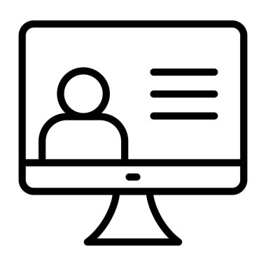 Avatar içerideki monitör, çevrimiçi iletişim simgesi