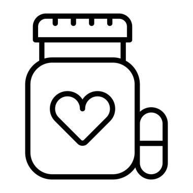 İlaç kavanozunun eşsiz bir tasarım simgesi.