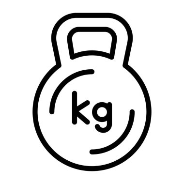 Bir ağırlık kaldırma aracı simgesi, kettlebell doğrusal tasarımı