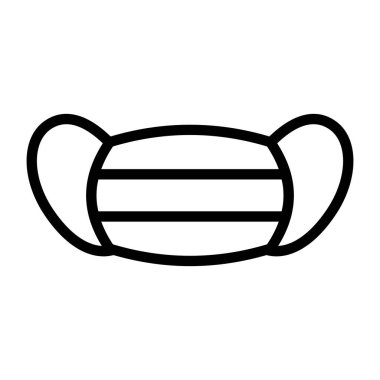 Doktorlar tarafından kullanılan maske, yüz maskesi ana hat vektörü