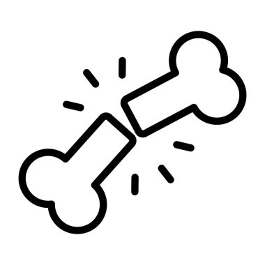 Kırık kemiğin doğrusal tasarım vektörü