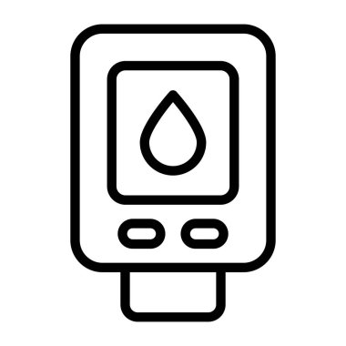 Bir şeker testi tıbbi aygıtı, glukometre simgesi