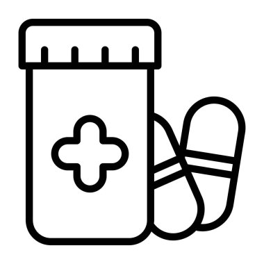 İlaç şişesinin eşsiz tasarım ikonu.