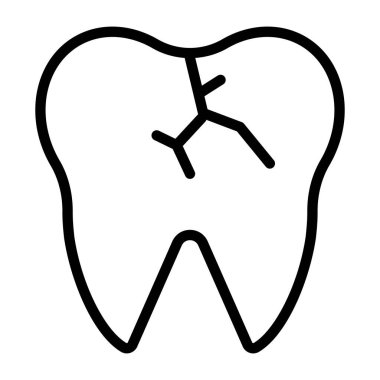Kırık diş ikonunun mükemmel tasarım vektörü