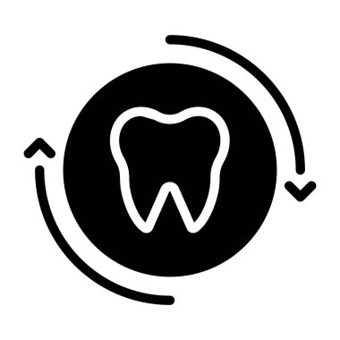 Okları değiş tokuş eden diş, diş değiştirme simgesi
