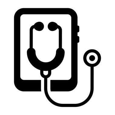 Tıbbi kontrol simgesi, steteskopun vektör tasarımı