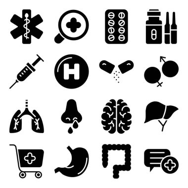 Tıbbi Araç Paketi Katı Simgeler