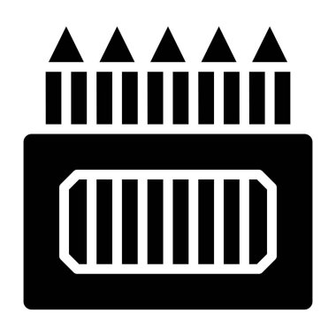 Renkli kalemler, pastel boya ikonu.