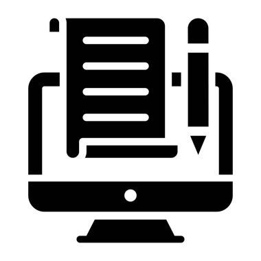 İçinde katlanmış kağıt olan kalem, çevrimiçi makale yazma kavramı