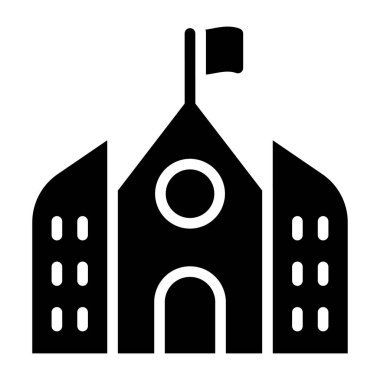 Bayraklı bayrak, okul binasının simgesi