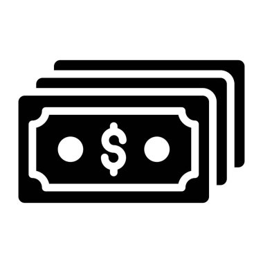 Banknot simgesinin mükemmel bir tasarım vektörü