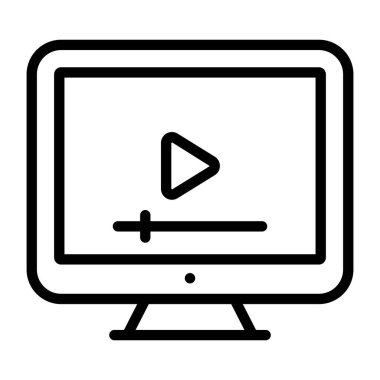 Çevrimiçi videonun modaya uygun tasarım vektörü