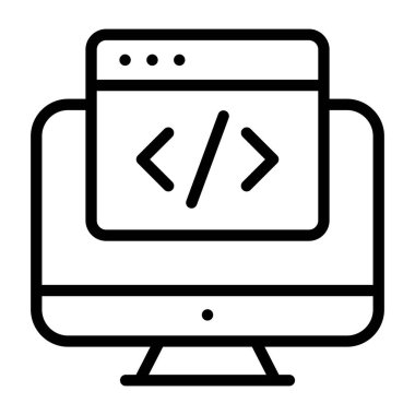 Web kodlamasının bir simge tasarımı, düzenlenebilir vektör