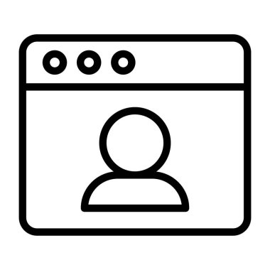 Web sayfasında kullanıcı, web hesabının simgesi