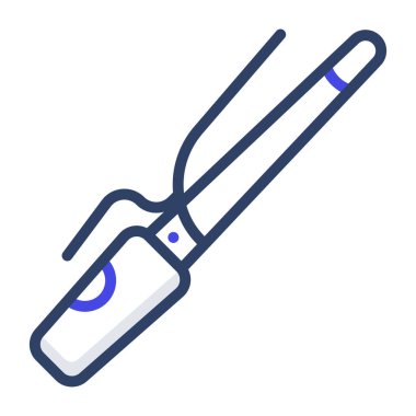 Saç bigudisinin simgesi, düz tasarım