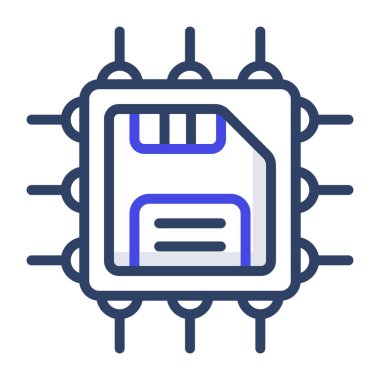 Düz dizayn, mikroçip simgesi