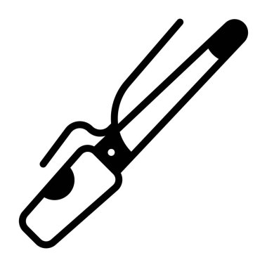 Saç bigudisinin simgesi, kabartma tasarımı