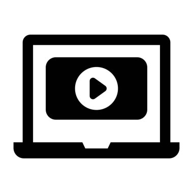 Katı bir tasarım, çevrimiçi video simgesi