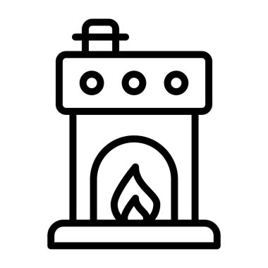 Bir tasarım, şömine simgesi.