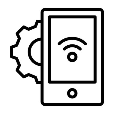 Bir tasarım tasarımı, mobil internet simgesi