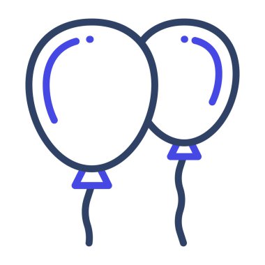 Dekoratif renkli balonlar, düz tasarım vektörü