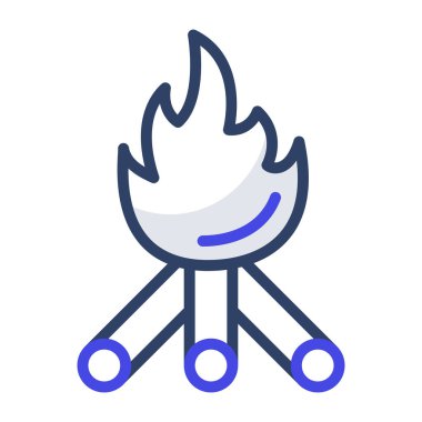 Şenlik ateşinin ikon tasarımı, düzenlenebilir vektör