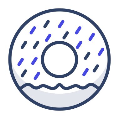 Donutun düzenlenebilir düz tasarım vektörü