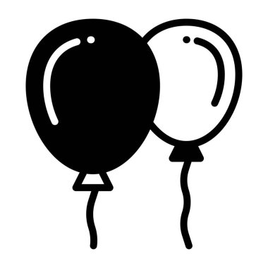 Dekoratif renkli balonlar, katı tasarım vektörü