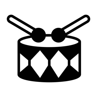 Çıngırak ve davul simgesi, sağlam tasarımla müzik davulu