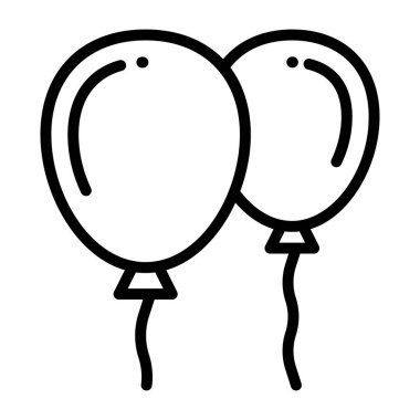 Dekoratif renkli balonlar, doğrusal tasarım vektörü