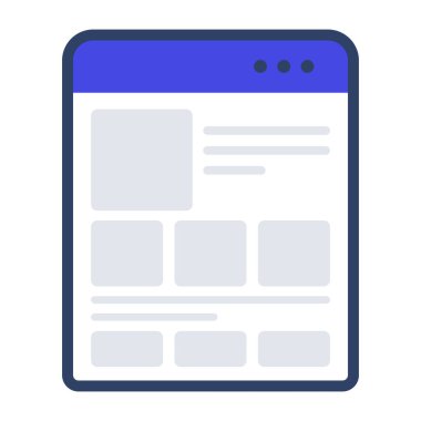 Düz tasarım, web içeriği simgesi