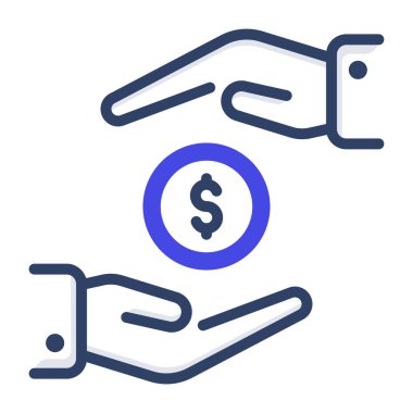 Düz dizayn, para bağışı ikonu.