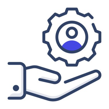 İnsan kaynakları yönetim düz tasarımı simgesi