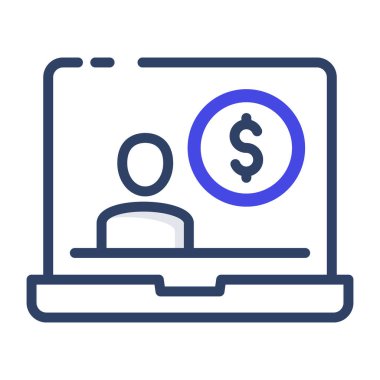 Bir tasarım tasarımı, online yatırımcının simgesi