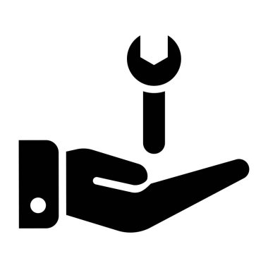 Bir kabartma tasarımı, teknik servisin simgesi