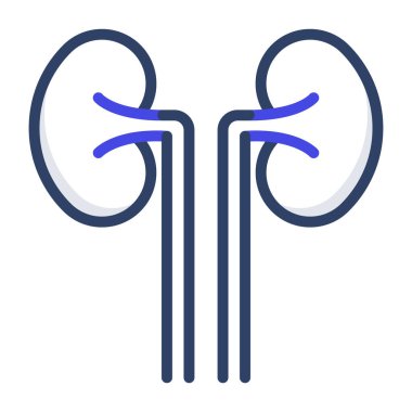 Kabartma dizaynında böbrek simgesi