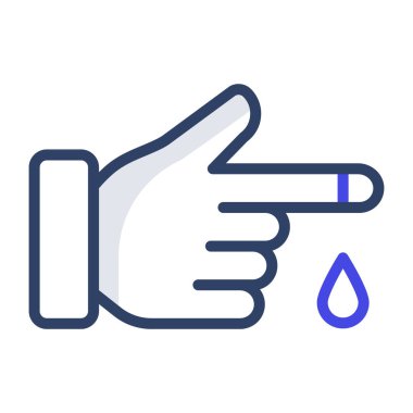 Parmak kesme simgesi olan kan damlası