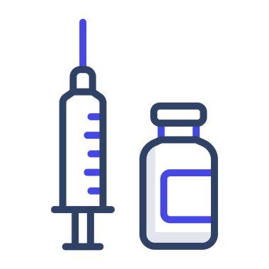 Plastik şırınganın tüplü ve aşılanmış modaya uygun bir vektör tasarımı