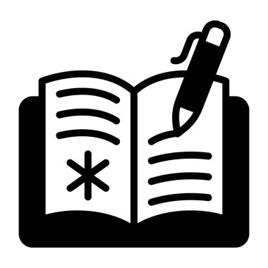 Kalemli kitapçık, tıbbi kitap yazma simgesi