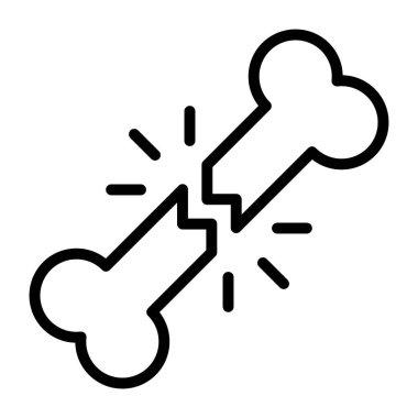 Kırık kemiğin doğrusal tasarım vektörü