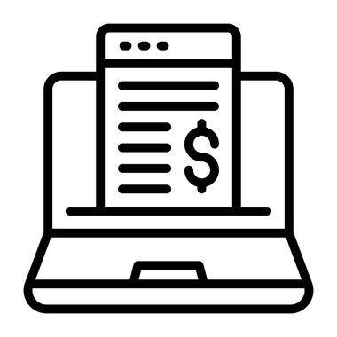 Çevrimiçi Bill simgesinin eşsiz bir vektör tasarımı