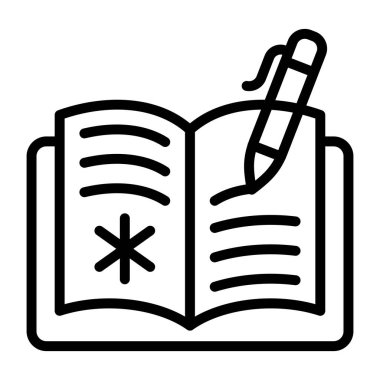 Kalemli kitapçık, tıbbi kitap yazma simgesi