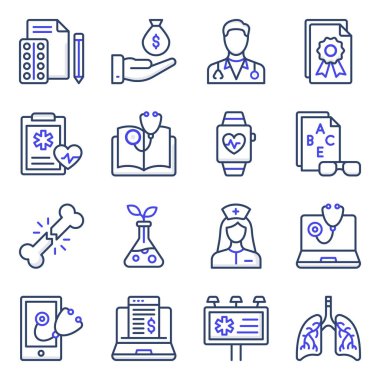 Tıbbi Düz Simgeler Paketi 