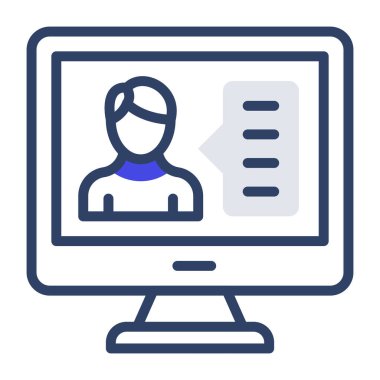 Görüntülü sohbetin eşsiz bir tasarım vektörü 