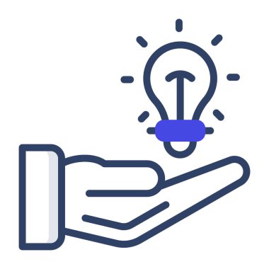 Elinde ampul, fikir ikonu