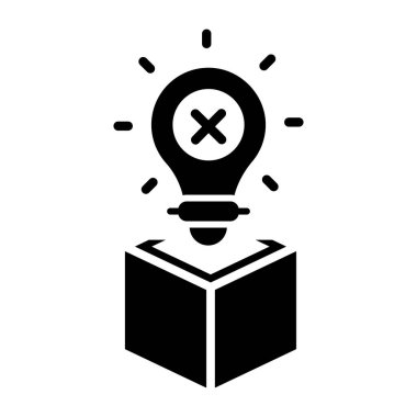 Soru işareti olan ampul, bilinmeyen bir fikrin simgesi