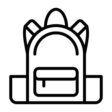 Okul çantası simgesi, sırt çantasının vektör tasarımı