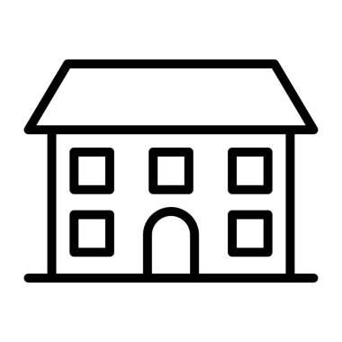 İşaretli bina simgesi, okul binasının doğrusal tasarımı