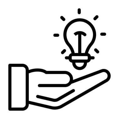 Elinde ampul, fikir ikonu