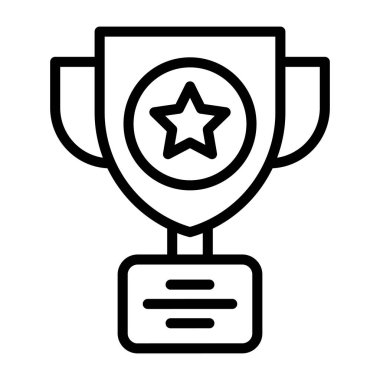 Yıldız kupasının premium indirme simgesi, başarı konsepti